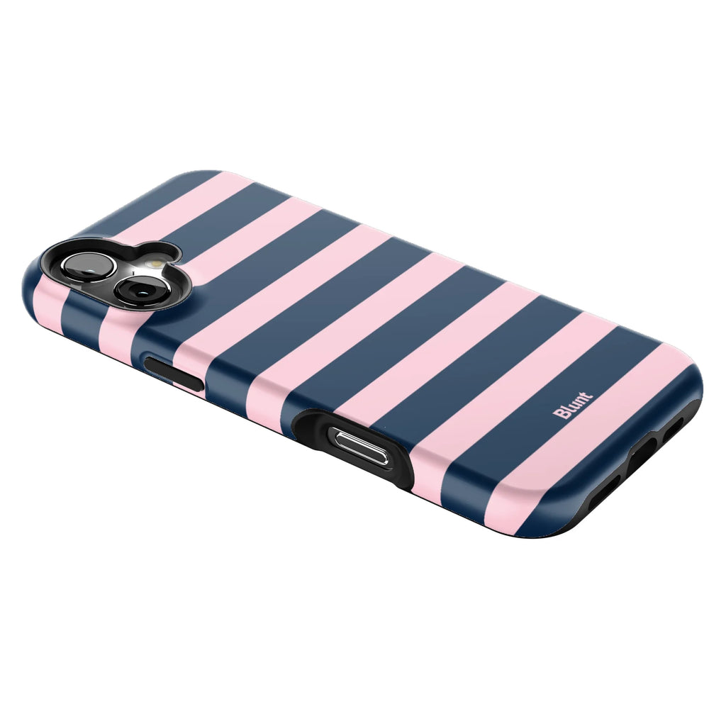 Blueberry Blush Stripe iPhone Case