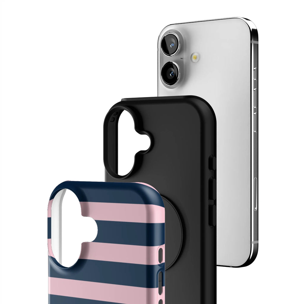 Blueberry Blush Stripe iPhone Case