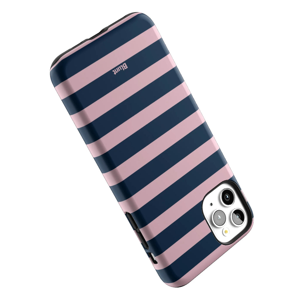 Blueberry Blush Stripe iPhone Case