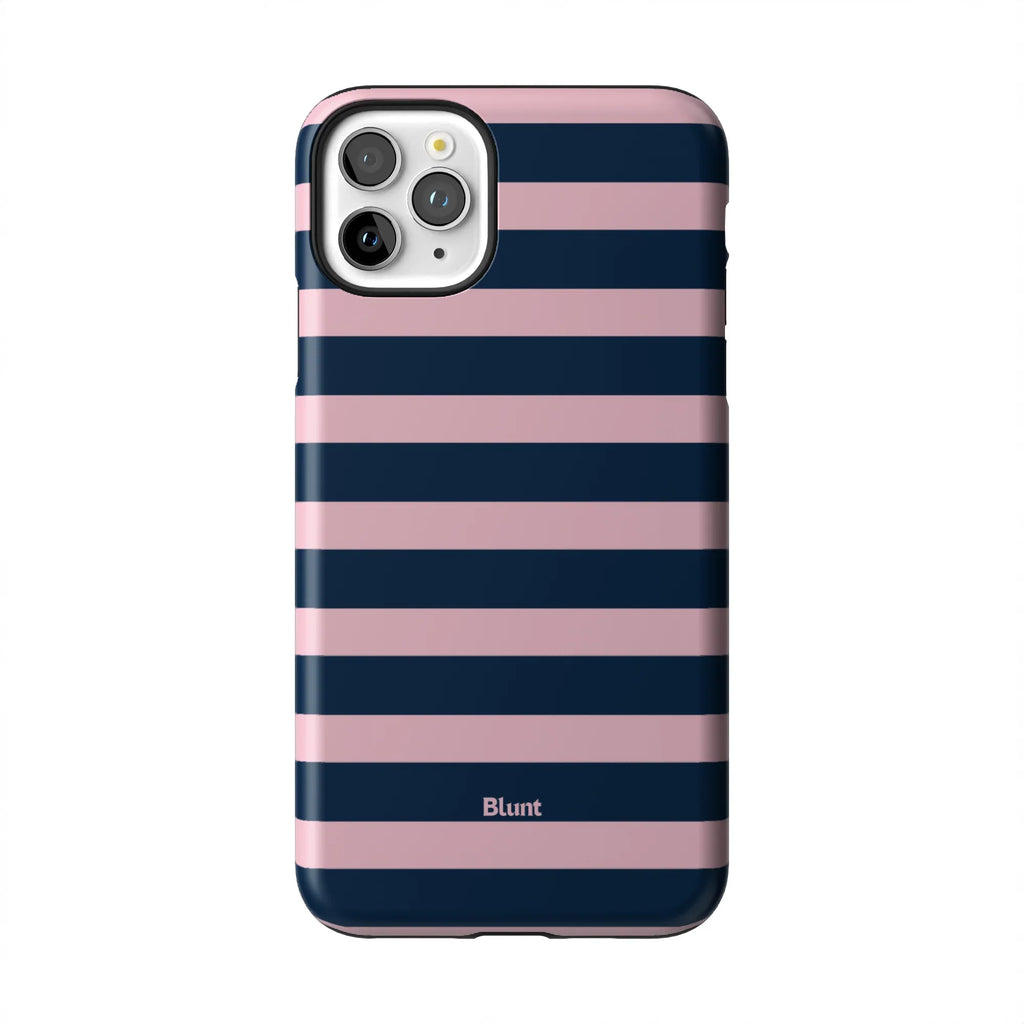 Blueberry Blush Stripe iPhone Case