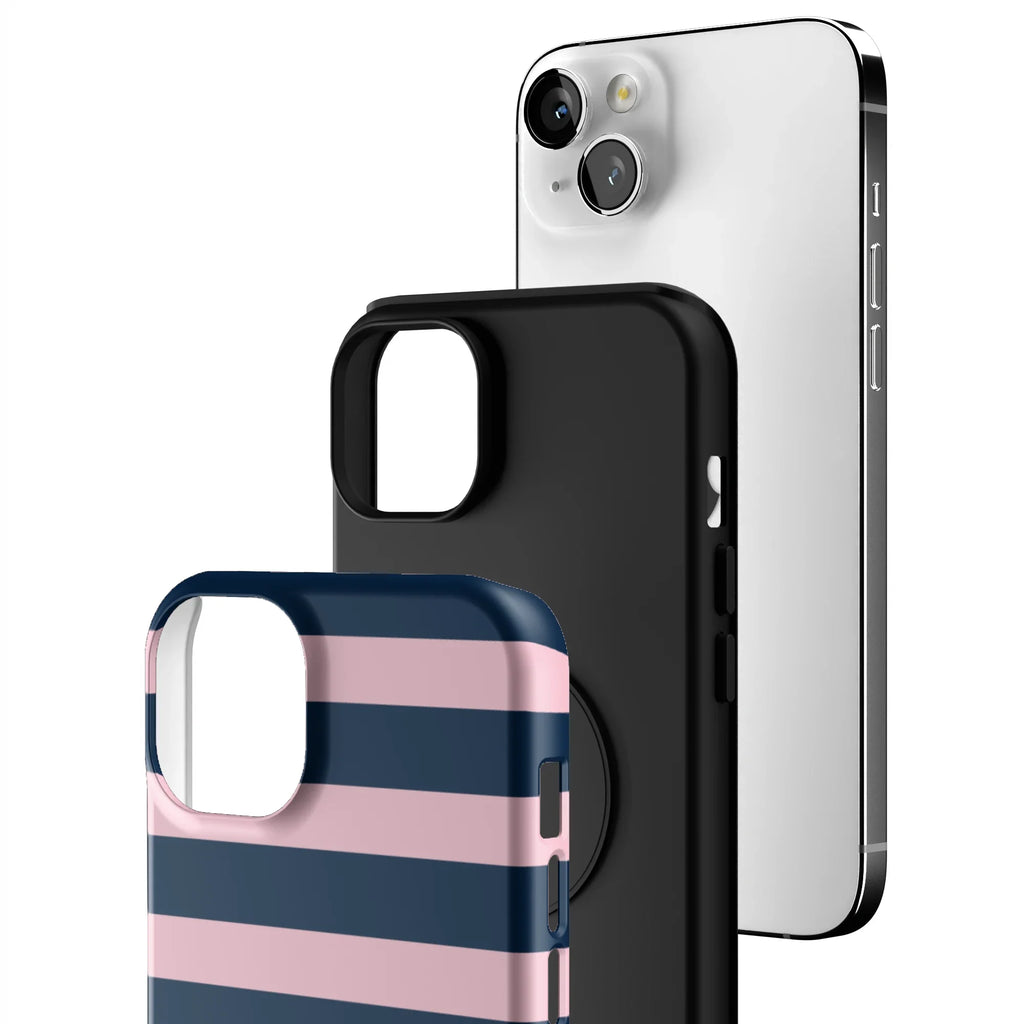 Blueberry Blush Stripe iPhone Case