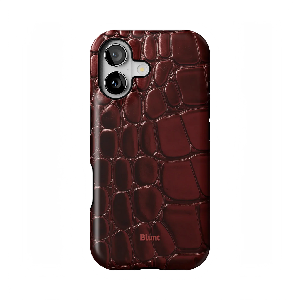 Oxblood Croc iPhone Case