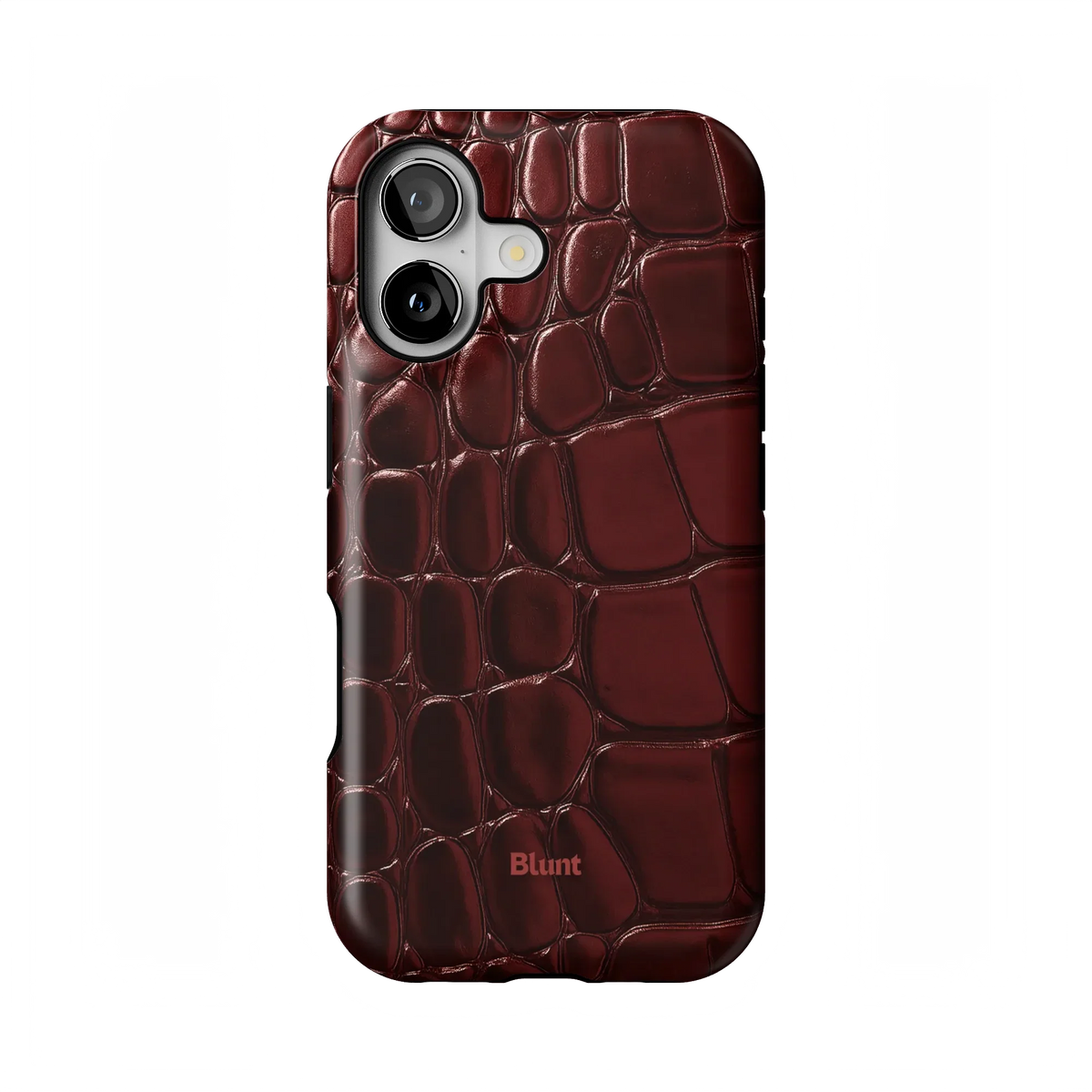 Oxblood Croc iPhone Case