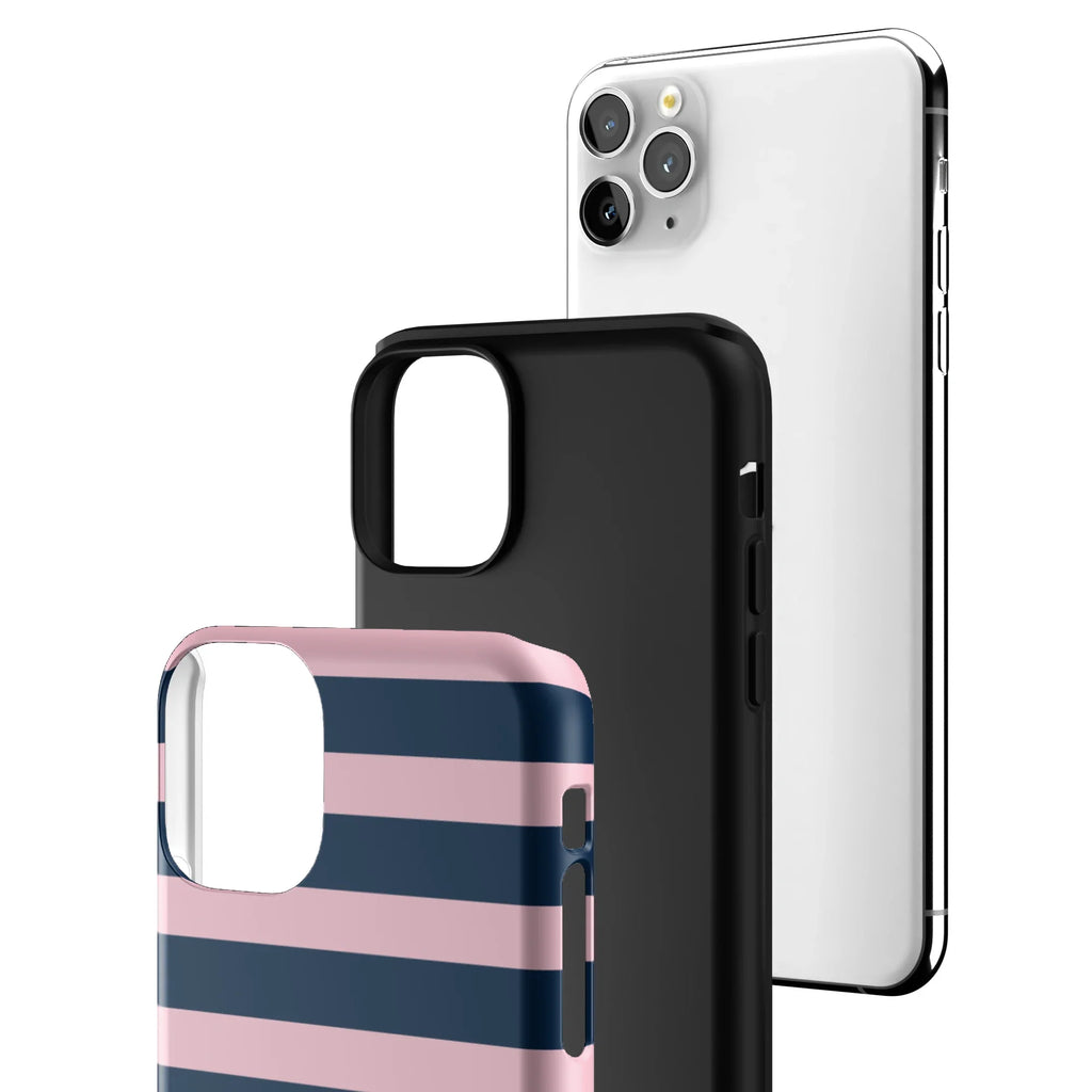 Blueberry Blush Stripe iPhone Case