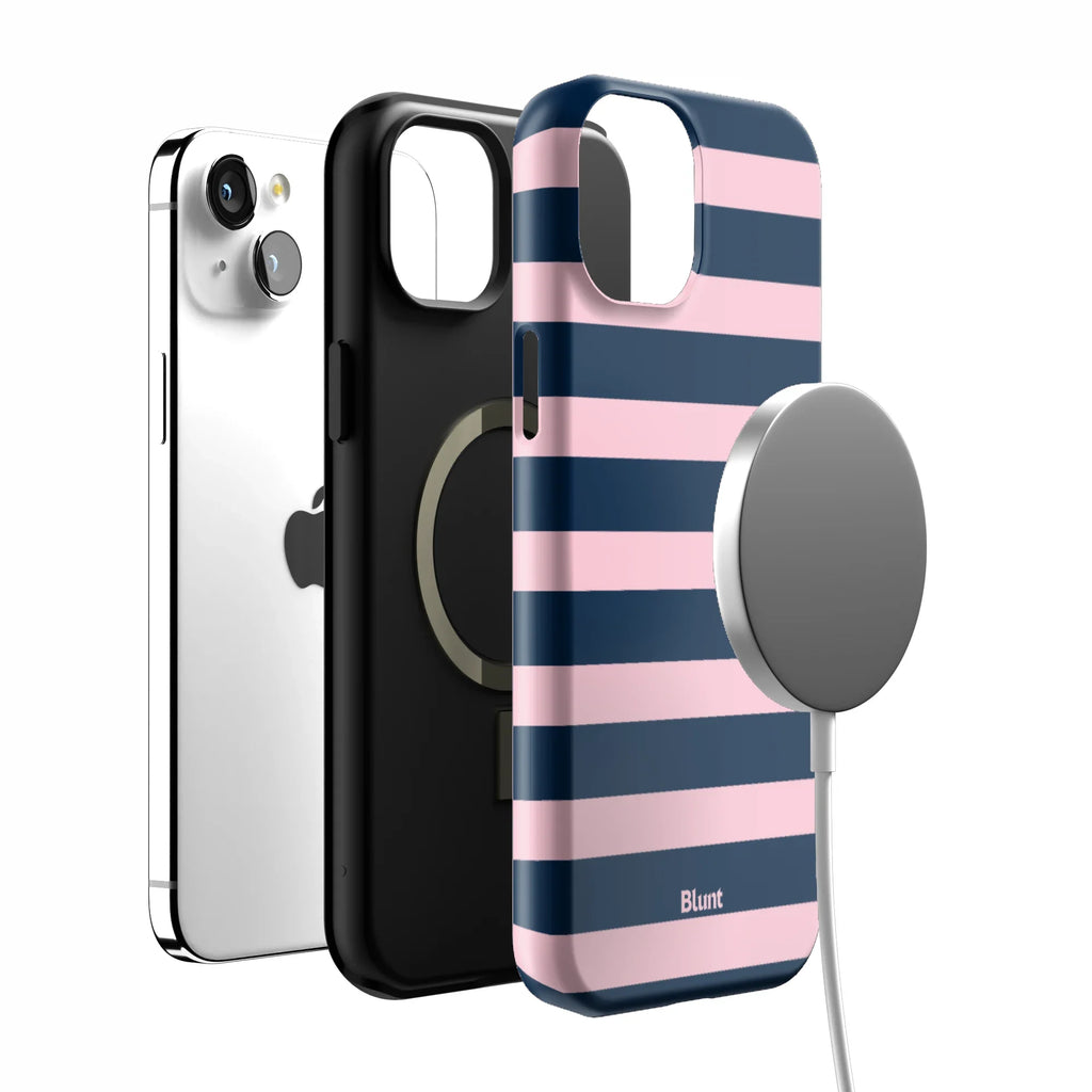 Blueberry Blush Stripe iPhone Case