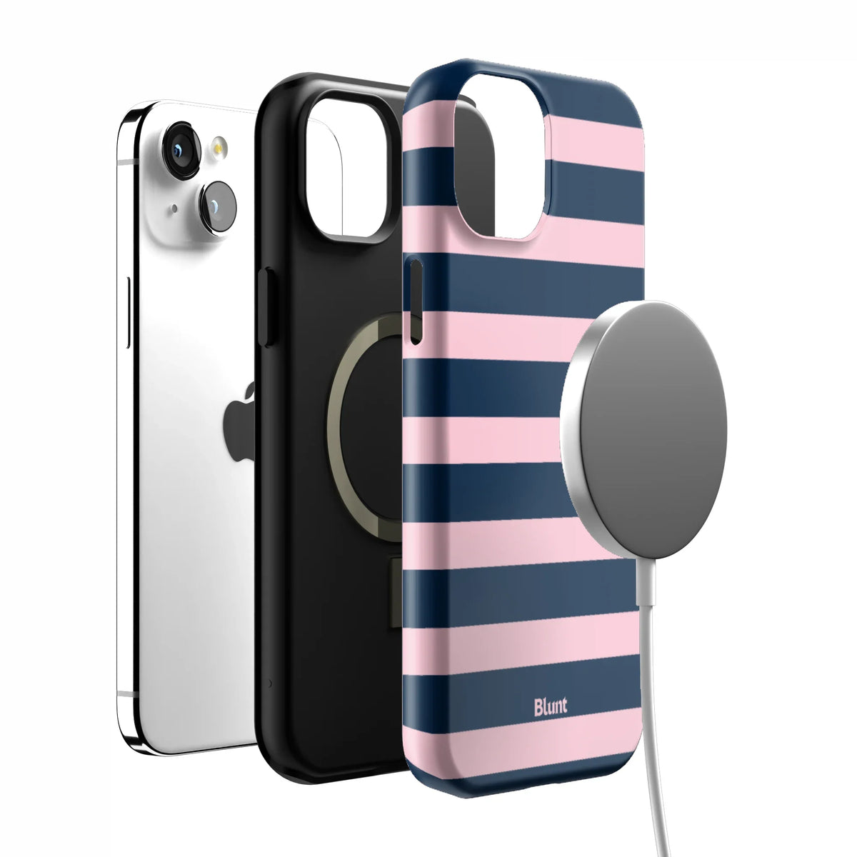 Blueberry Blush Stripe iPhone Case