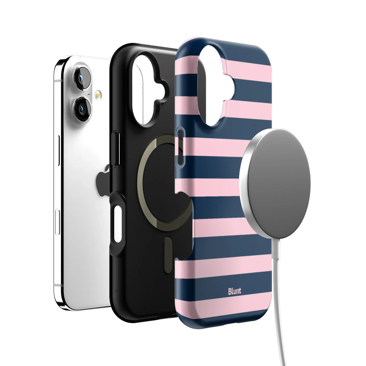 Blueberry Blush Stripe iPhone Case
