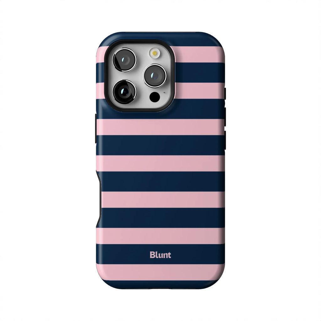Blueberry Blush Stripe iPhone Case