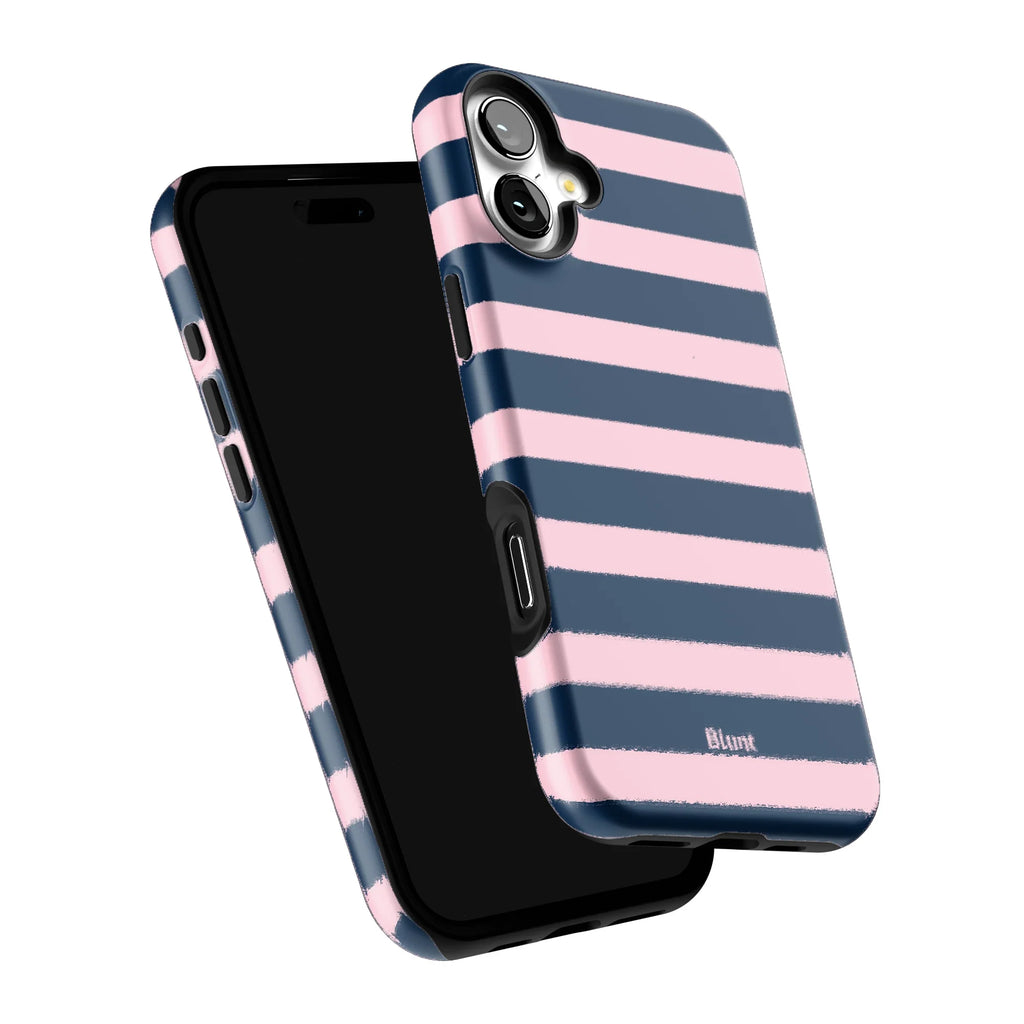 Blueberry Blush Stripe iPhone Case